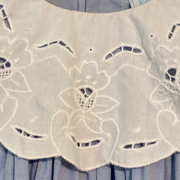 Chabre’ Vintage Peter Pan Lace Collar Blue Dress size 6X - Picture 4 of 14